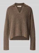 Gebreide pullover van wolmix met polokraag, model 'Aidy'