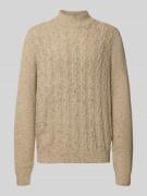 Gebreide pullover van wolmix met opstaande kraag, model 'Donegal'