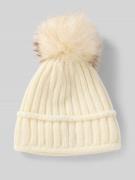 Gebreide muts met wol en pompon
