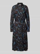 Overhemdjurk van viscose met strikceintuur