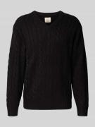 Gebreide pullover met ribboorden, model 'PELLE'