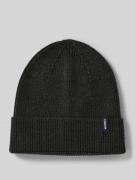 Gebreide muts van viscosemix in riblook