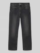 Straight leg jeans van katoenmix