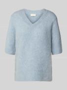 Gebreide pullover met V-hals en 1/2-mouwen