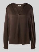 Blouse met lange mouwen en V-hals