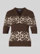 Regular fit gebreide pullover van een mix van katoen en wol