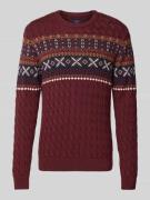 Gebreide pullover met ribboorden