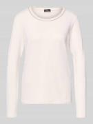 Shirt met lange mouwen en geribde ronde hals