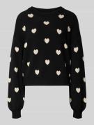 Gebreide pullover met pofmouwen, model 'CHARLOTT'