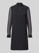 Regular fit chiffon jurk met opstaande kraag