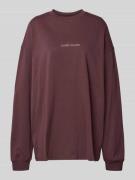 Oversized shirt met lange mouwen met labelstitching