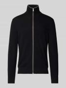 Regular fit gebreid jack van katoenmix met scheerwol