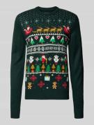 Gebreide pullover met ribboorden