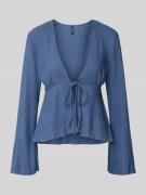 Slim fit cardigan van elastische crêpe, model 'CAMILLE'