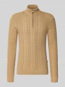 Gebreide pullover met ritssluiting, model 'BASIM'