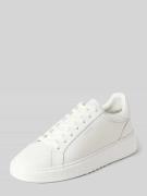 Leren sneakers met labelprint