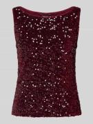 Regular fit top met pailletten van fluweel, model 'KAM'