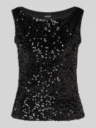 Regular fit top met pailletten van fluweel, model 'KAM'