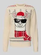 Gebreide pullover met ribboorden