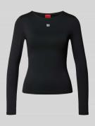 Slim fit shirt met lange mouwen van elastische jersey, model 'DASIIA'