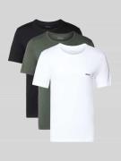 Regular fit T-shirt van puur katoen in een set van 3 stuks