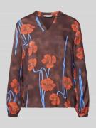 Blouse met lange mouwen van pure viscose