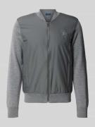 Regular fit sweatjack van zuivere wol