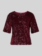 Regular fit T-shirt met pailletten, model 'KAM'