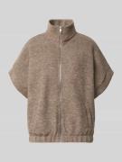 Relaxed fit gebreid jack met opstaande kraag en 1/2-mouwen