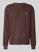 Shirt met lange mouwen, structuurmotief en ronde hals