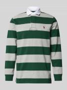 Sweatshirt met polokraag en labelstitching