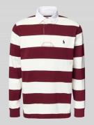 Sweatshirt met polokraag en labelstitching