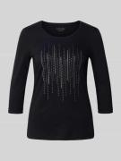 T-shirt met siersteentjes en 3/4-mouwen