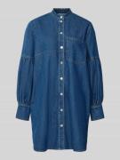 Knielange jeansjurk met borstzak