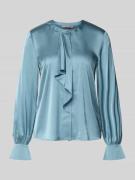 Regular fit satijnen blouse met volant