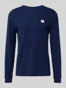 Slim fit shirt met lange mouwen en logopatch, model 'Waffle'