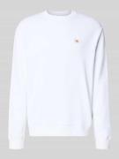 Sweatshirt met labeldetail en ronde hals