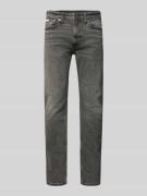 Slim fit jeans in used-look met labeldetail