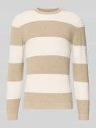 Gebreide pullover met streepmotief en ronde hals