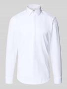 Slim fit zakelijk overhemd van katoen