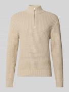 Regular fit schipperstrui in wafelstructuur, model 'TOM'