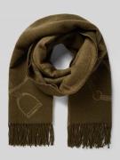 Sjaal in all-over look met franjes