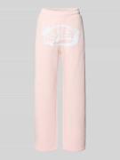 Straight leg sweatpants met logo en elastische band