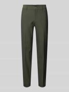 Slim fit stoffen broek met bandplooien, model 'liam'