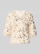 T-shirt met veren en pailletten, model 'NOLLA'