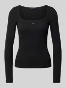 Slim fit shirt met lange mouwen van katoenmix