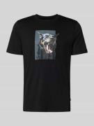 Slim fit T-shirt van puur katoen, model 'TE_DOBERMANN'