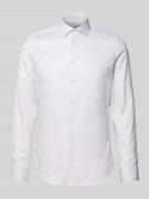 Slim fit zakelijk overhemd van katoen met kentkraag