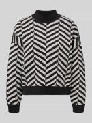 Gebreide pullover in all-over look met opstaande kraag