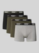 Boxershort met elastische logoband in een set van 4 stuks